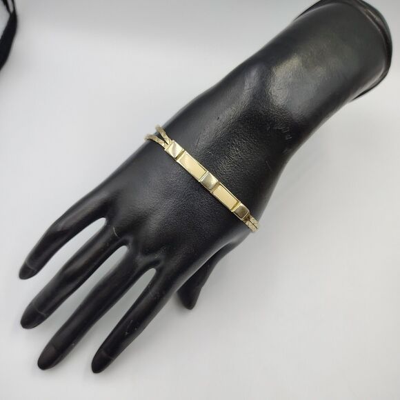 Vintage Christian Dior Gold Tone Cream Enameling Bracelet 7.75" AS IS - Picture 8 of 16